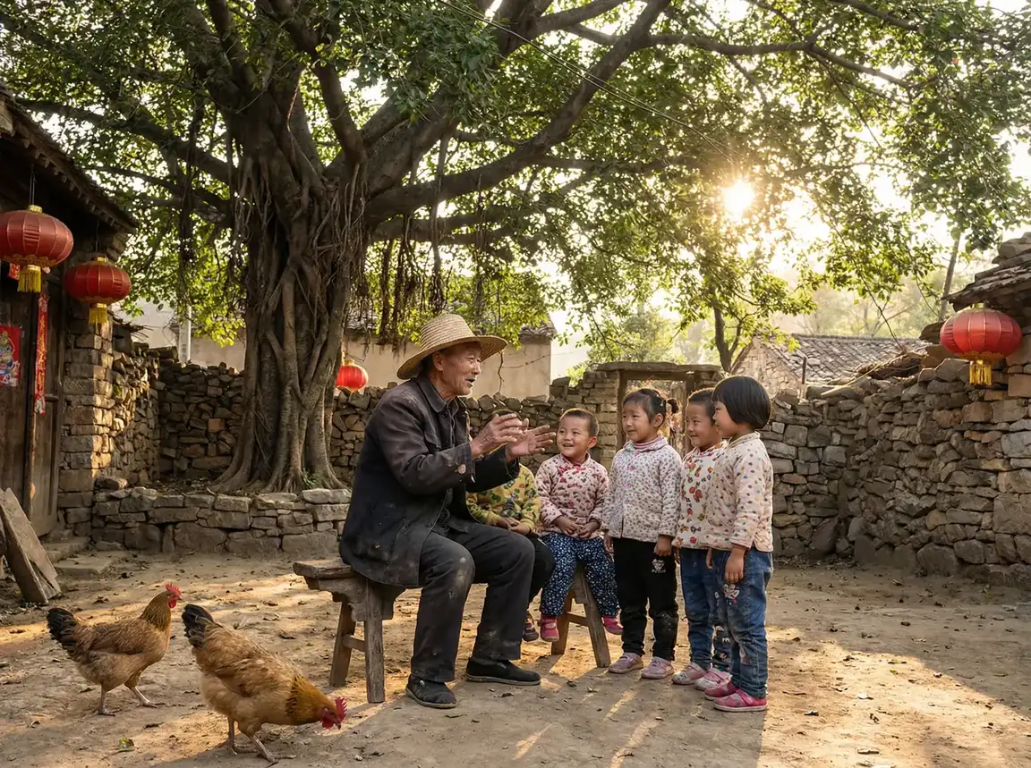 老人在大榕树下给孩子们讲故事 - 啊灬啊别停灬用力啊在线观看视频 乡村记忆